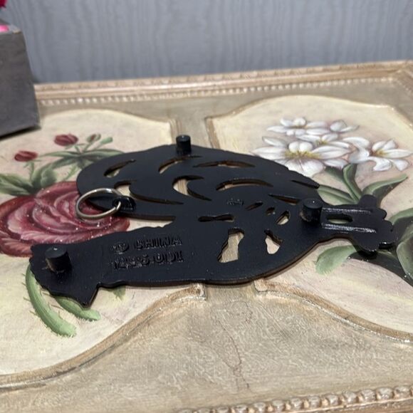 Vintage ODI 1995 Cast Iron Copper Rooster Trivet Wall Han Country Farmhouse - Picture 5 of 10